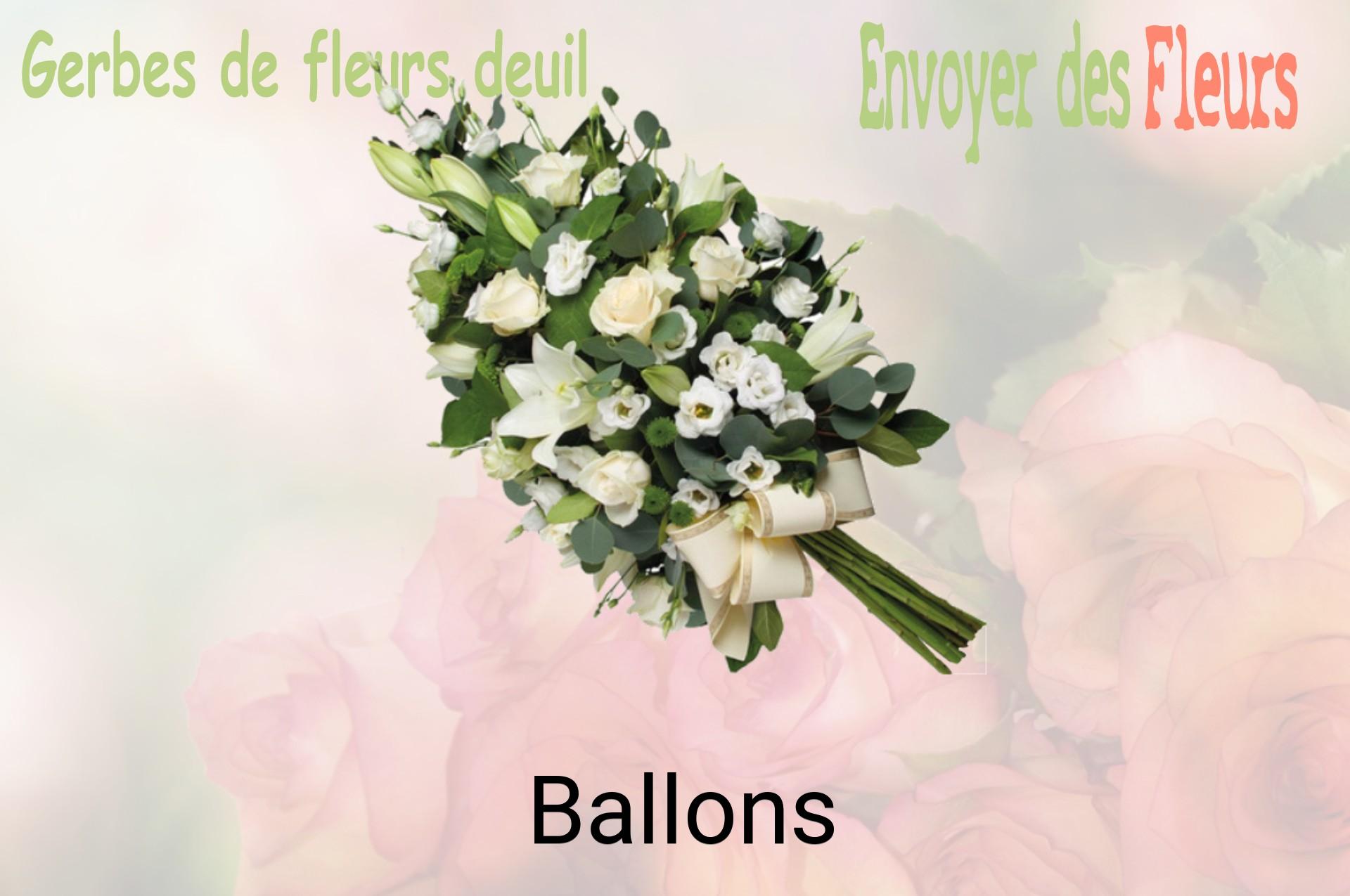 Gerbe de fleurs de deuil livrée à Ballons